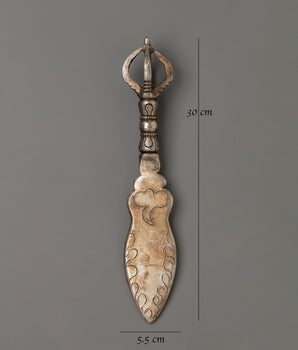 Handcrafted Vajra Carved Design Tibetan Knife | Spiritual Meditation Tool