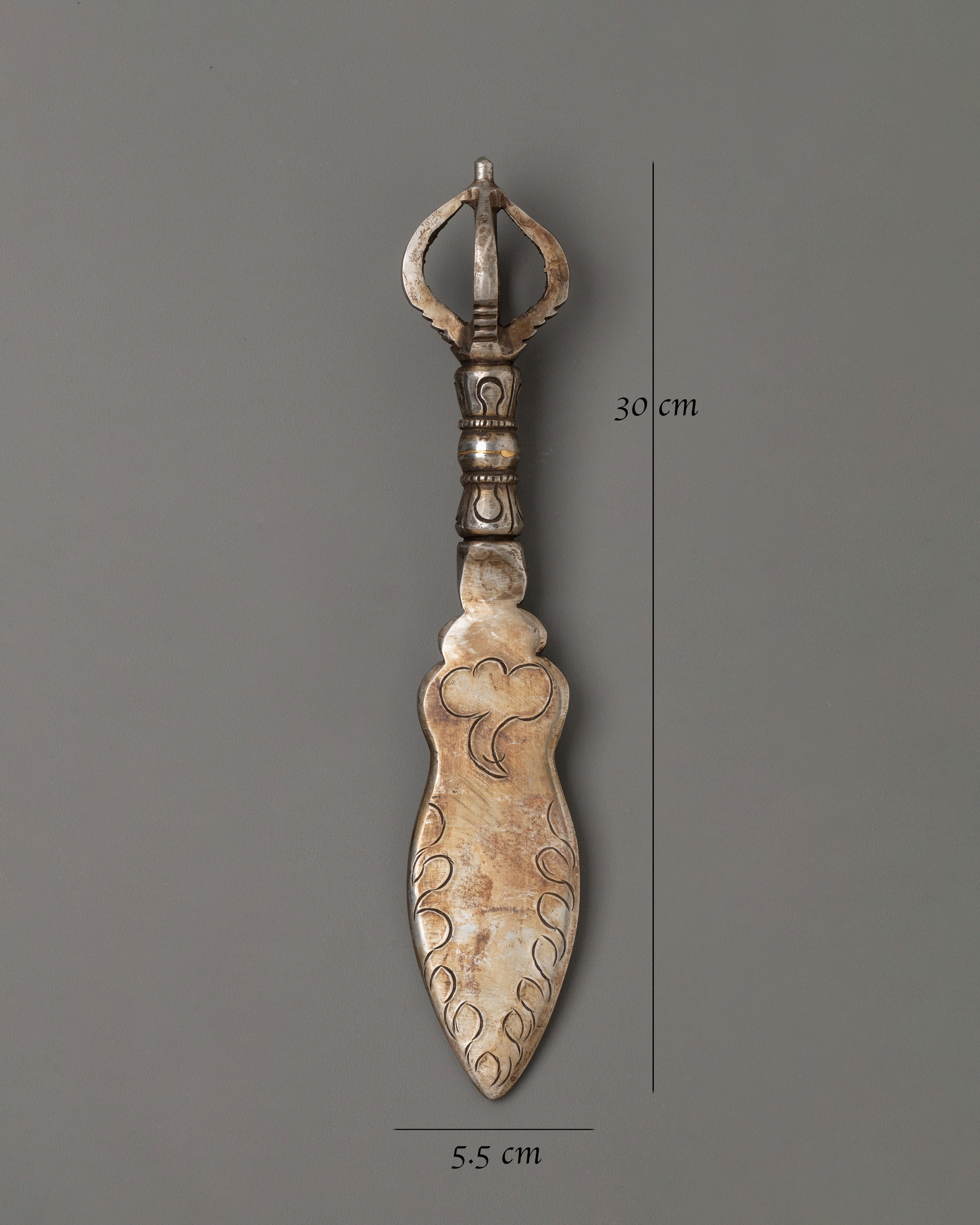 Handcrafted Vajra Carved Design Tibetan Knife | Spiritual Meditation Tool