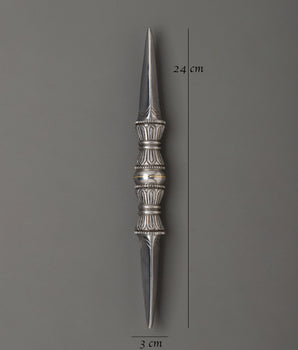 Handcrafted Single Prolonged Vajra | Tibetan Iron Ritual Tool for Meditation