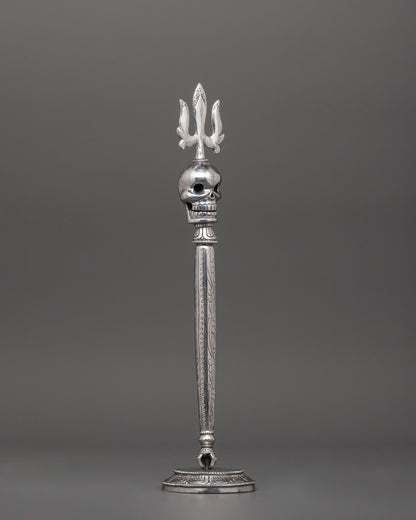 Handcrafted Phurba with Trident and Skull Design | Tibetan Iron Ritual Dagger