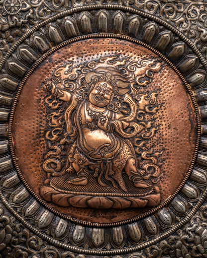 Vajrapani Carved Wall Hanging | Iron and Copper Wall Art