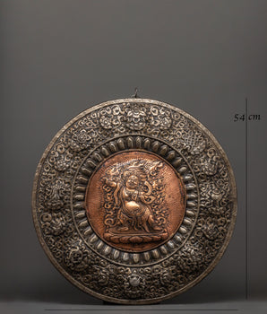 Vajrapani Carved Wall Hanging | Iron and Copper Wall Art