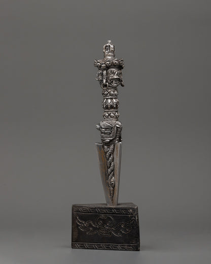 Iron Body Phurba | Tibetan Ritual Dagger with Vajra and Wrathful Deity