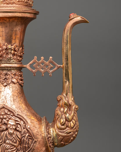 Buddhist Ritual Ceremonial Ewer | Dragon Handle & Makara Spout