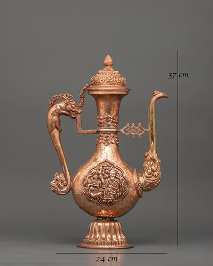 Buddhist Ritual Ceremonial Ewer | Dragon Handle & Makara Spout