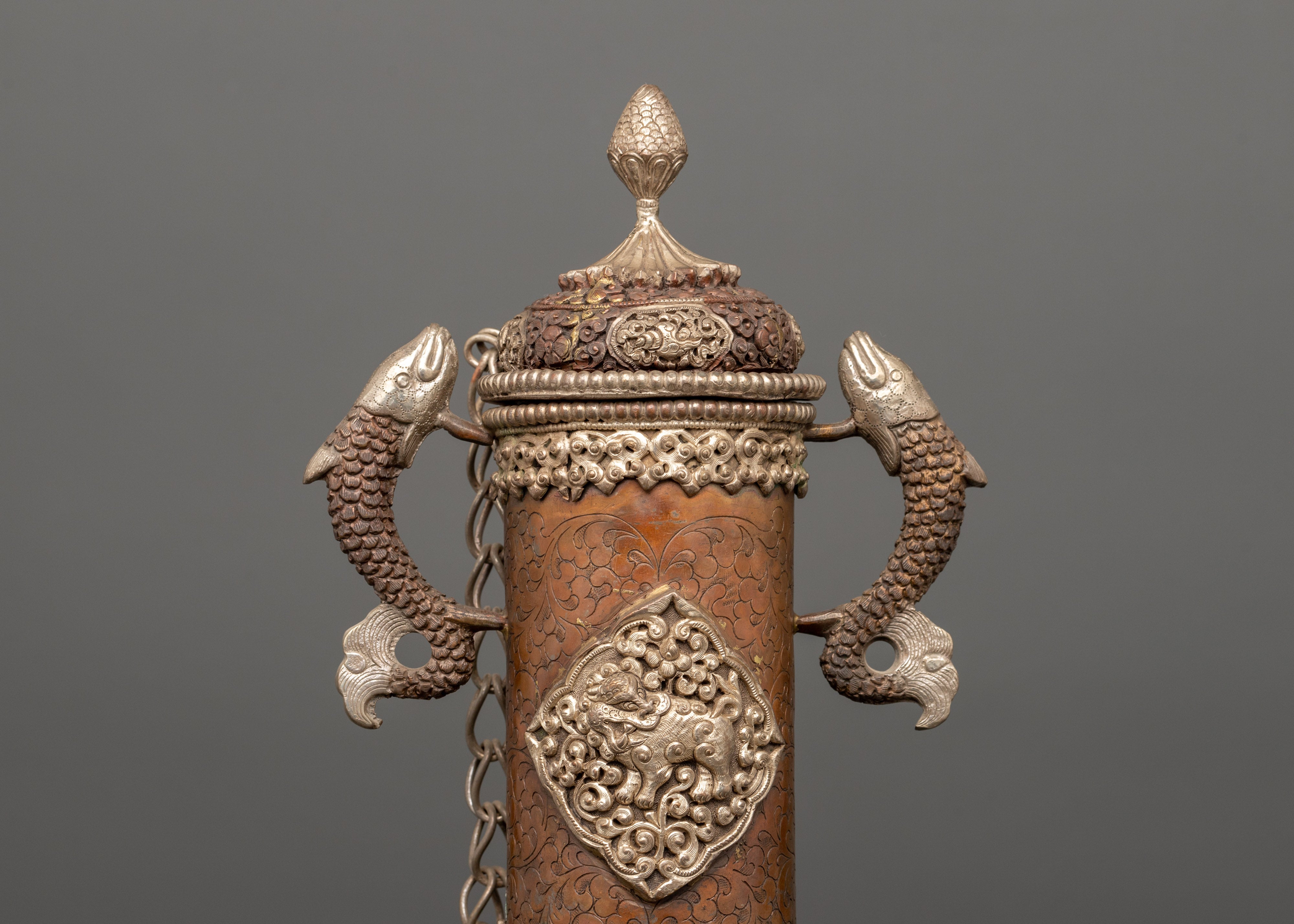 Buddhist Traditional Copper Incense Burner Set | Religious Altar Decor