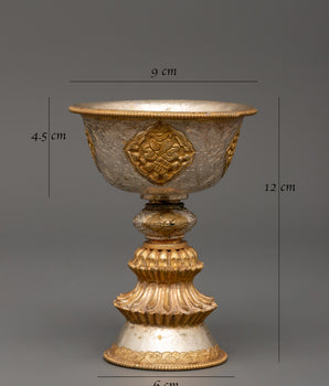 Gold-Plated Butter Lamp | A Sacred Offering for Enlightenment