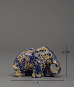 Lapis Lazuli Elephant Statue | Symbol of Wisdom and Strength
