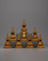 8 Buddhist Stupa Set