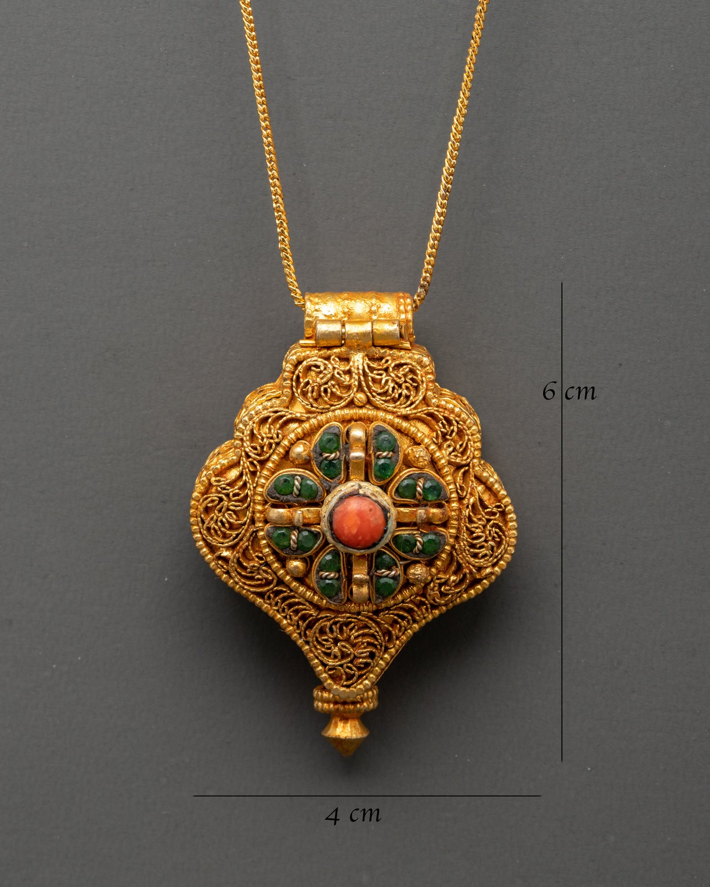 Ghau Box Locket with Buddhist Deity | Sacred Symbol of Spirituality