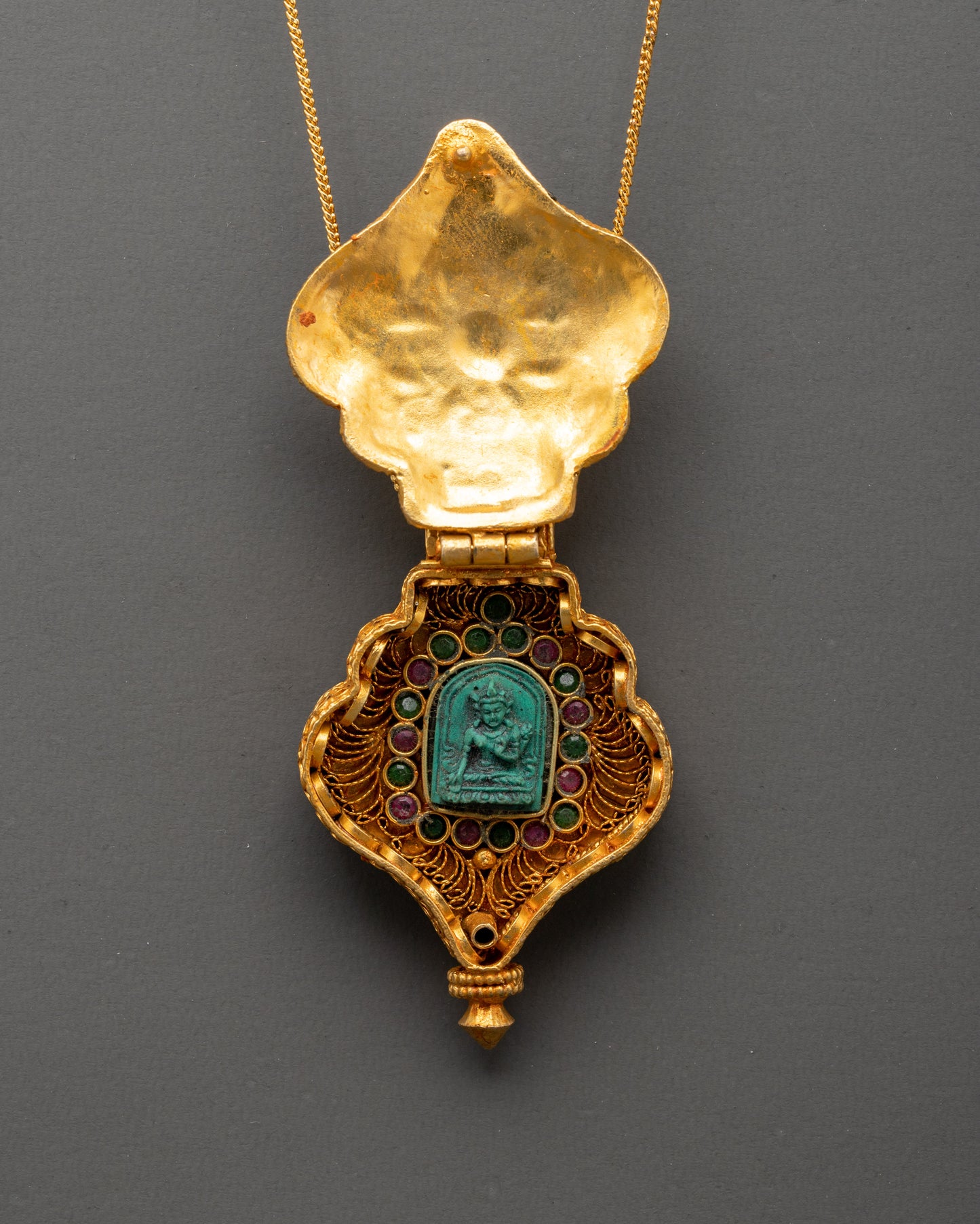 Ghau Box Locket with Buddhist Deity | Sacred Symbol of Spirituality