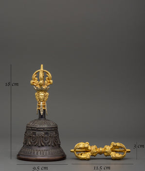 Bell and Vajra Tibetan Ritual Items | Ideal for Meditation and Buddhist Practices
