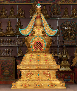 Copper Stupa Symbol of Enlightenment | Grand Tibetan Stupa of Wisdom