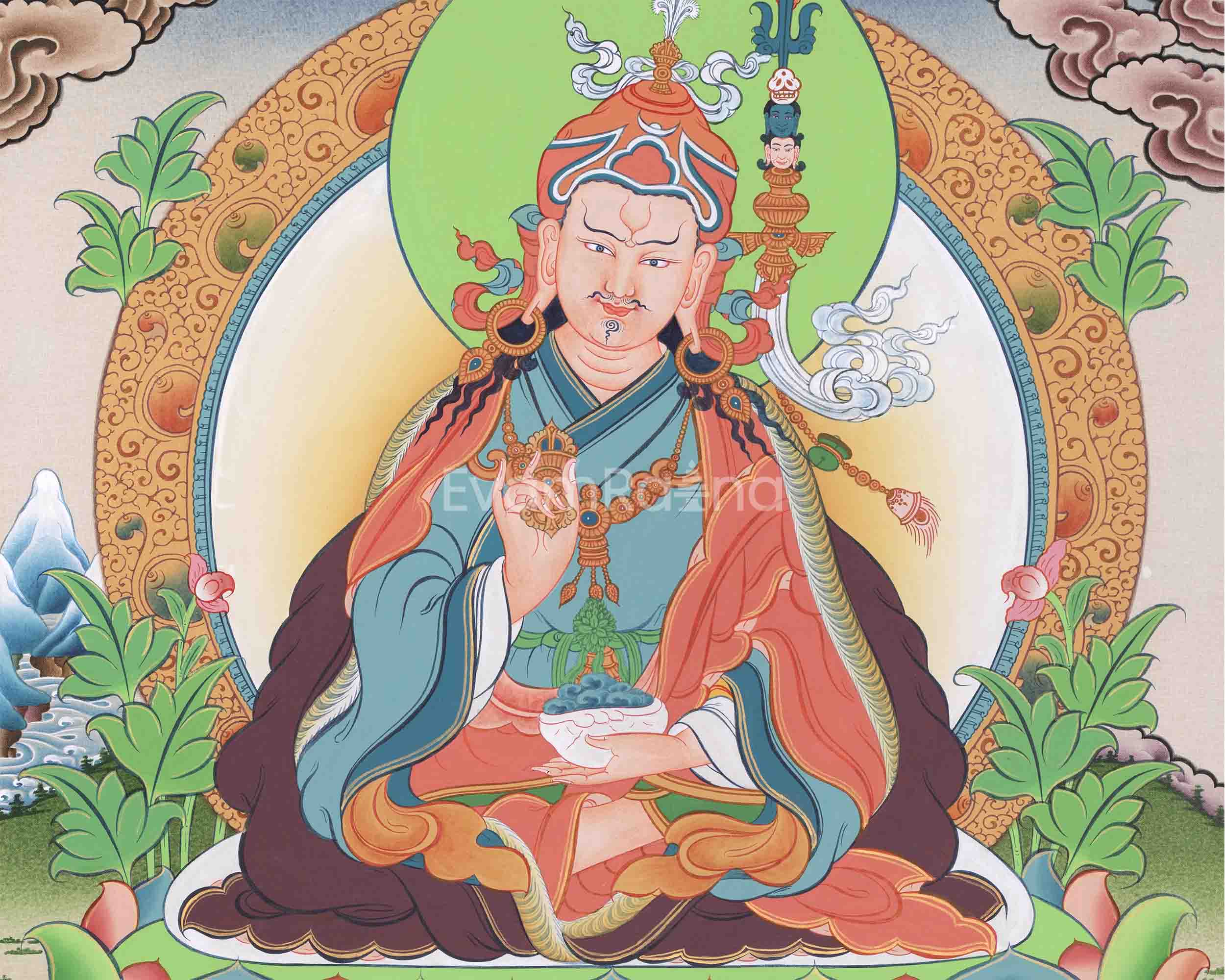 Art Of The Lotus Born Master | Guru Rinpoche Thangka Painting | For Divine Guidance