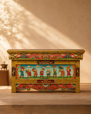 Hand-carved Tibetan Table (Chokchi) | Foldable Altar Table