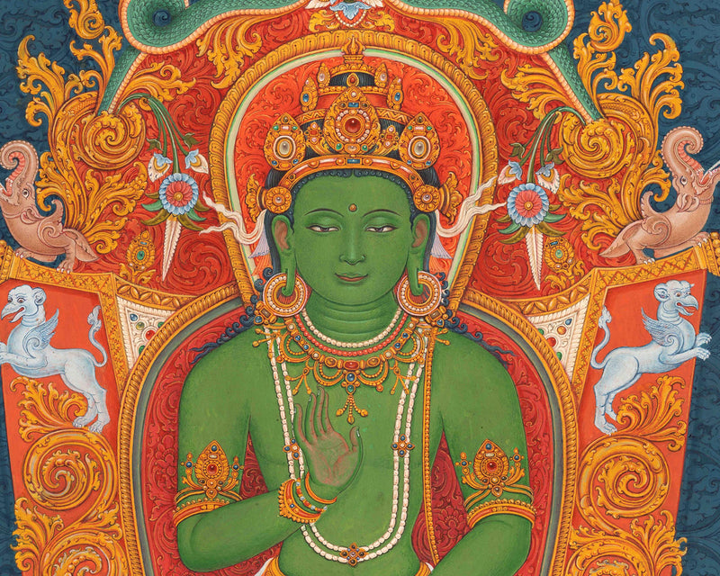 Amoghasiddhi The Buddha of Unfailing Power Print | Traditional Tibetan Poster For Room Decor