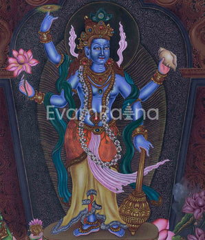 Highly Revered Hindu Deity Sree Vishnu Giclee Print | Vishnu, The God Of Preservation Art For Wall Hanging