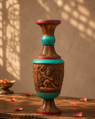 Black Manjushri Flower Vase | Handcrafted Flower Vase