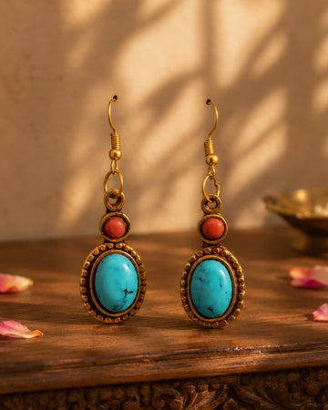 Coral Gemstone Earrings | Perfect Blend of Traditional Craftsmanship and Modern Elegance