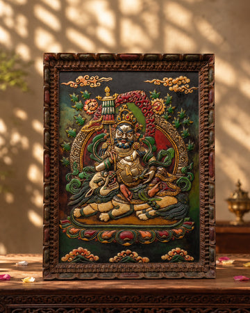 Namtoshe Metal Thangka | Tibetan God of Wealth