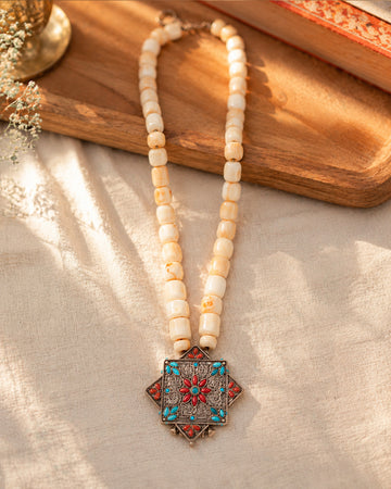 Handmade Ghau Box with Locket | Silver Gemstone Jewelry