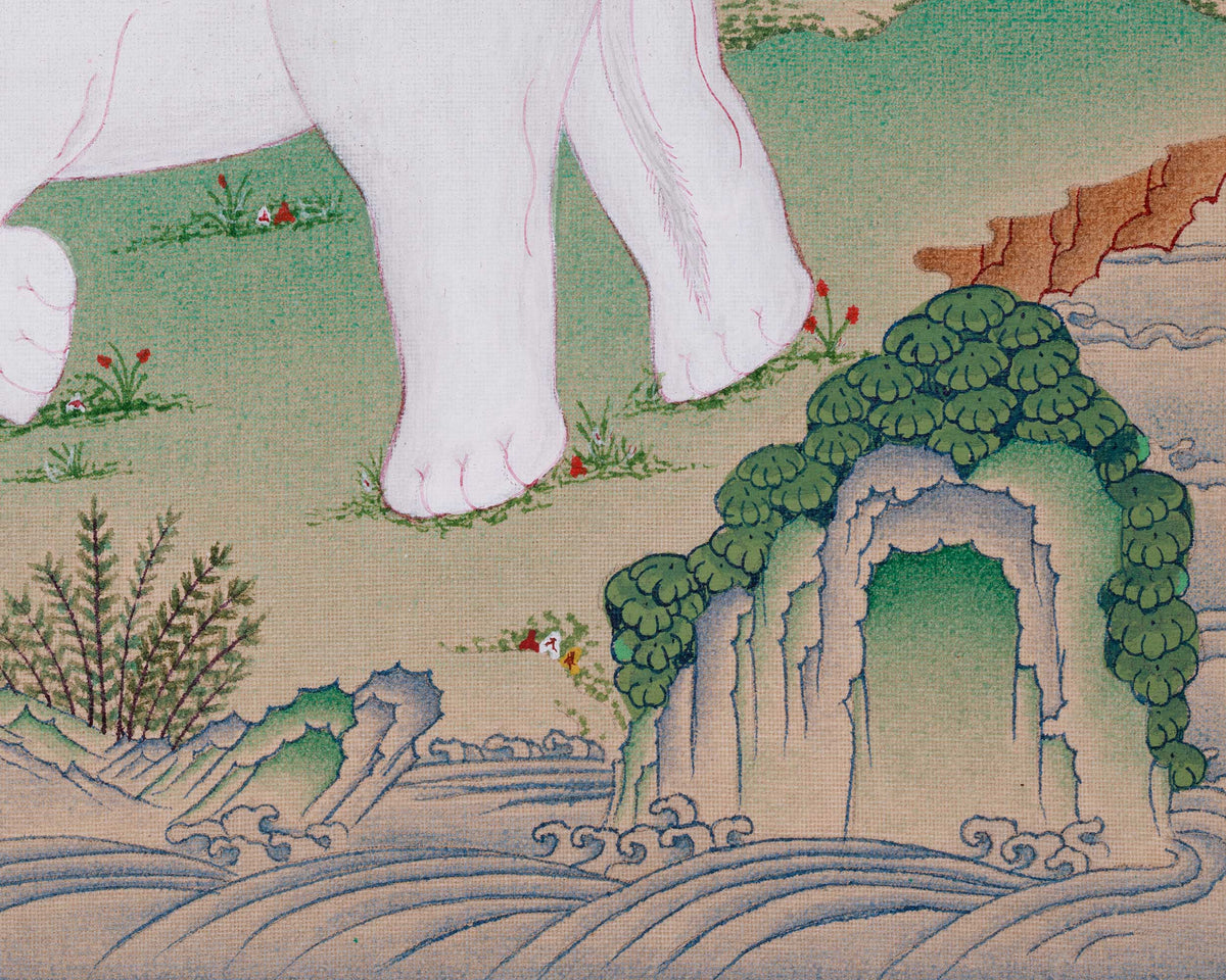 Four Harmonious Friends Thangka | Tibetan Art of Cooperation and Harmony