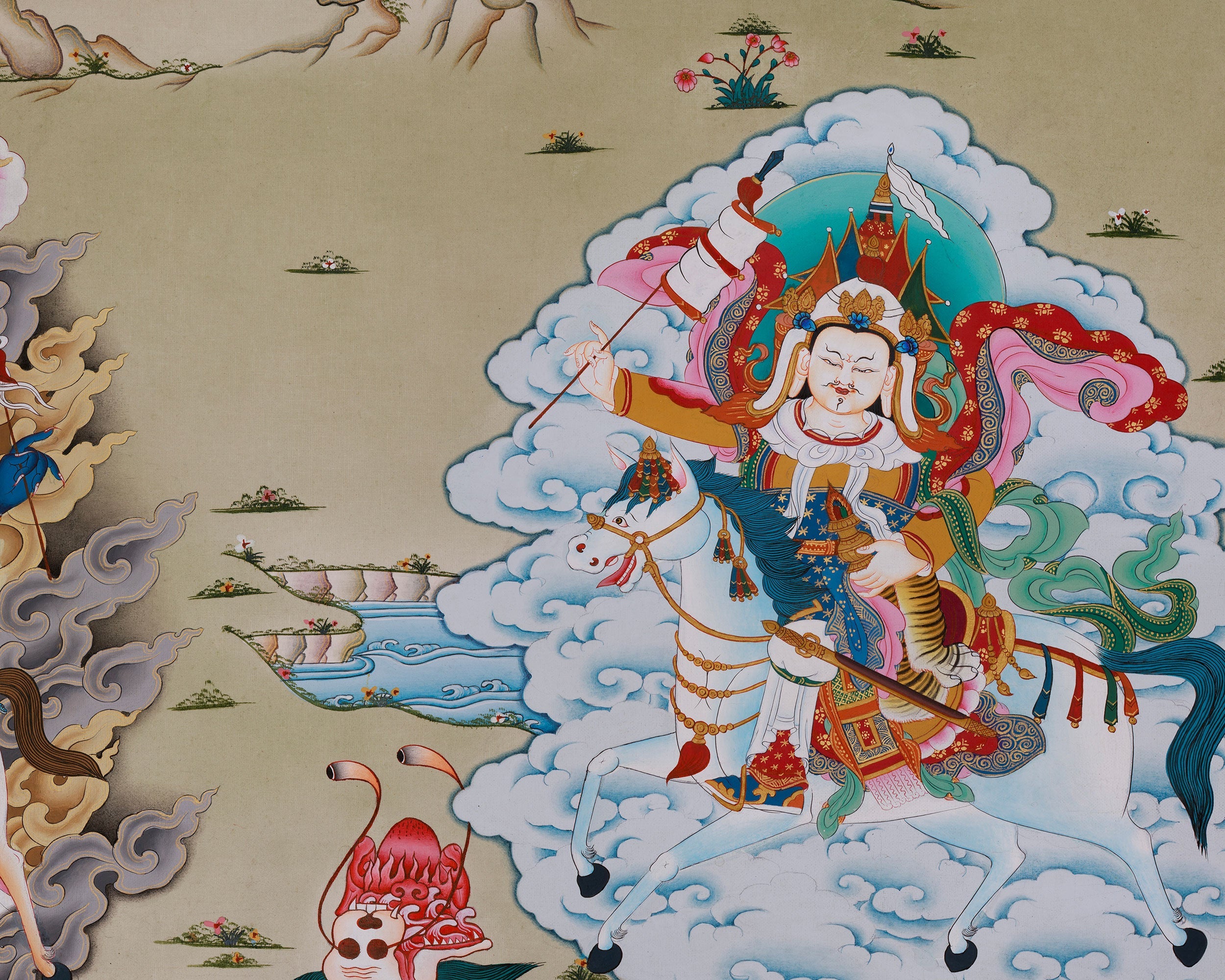 Traditional Thangka of Gompopa | Kagyu Lineage Master Buddhist Art