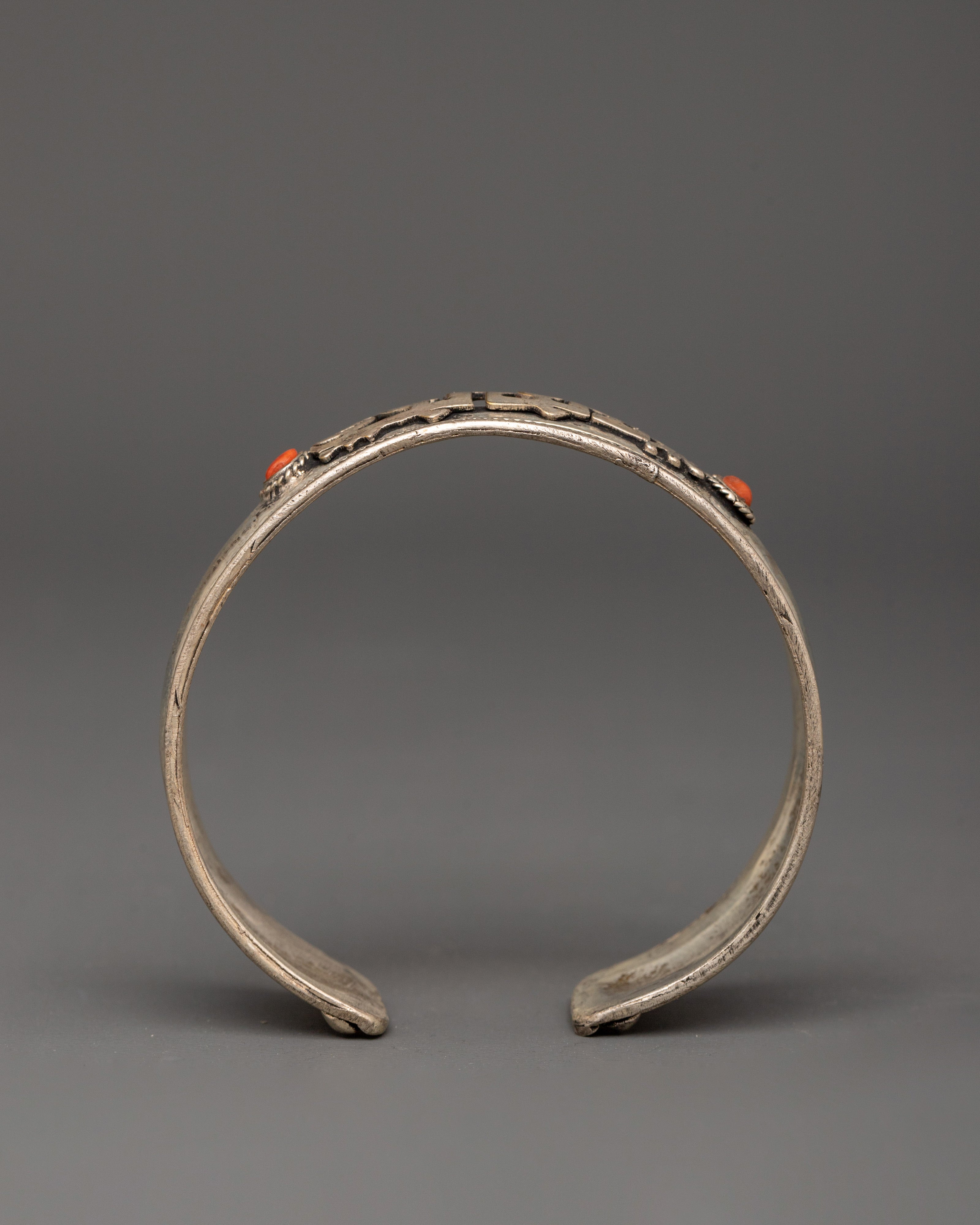 Handcrafted Bracelet Art | 92.5 Silver Bracelet with Coral Stones