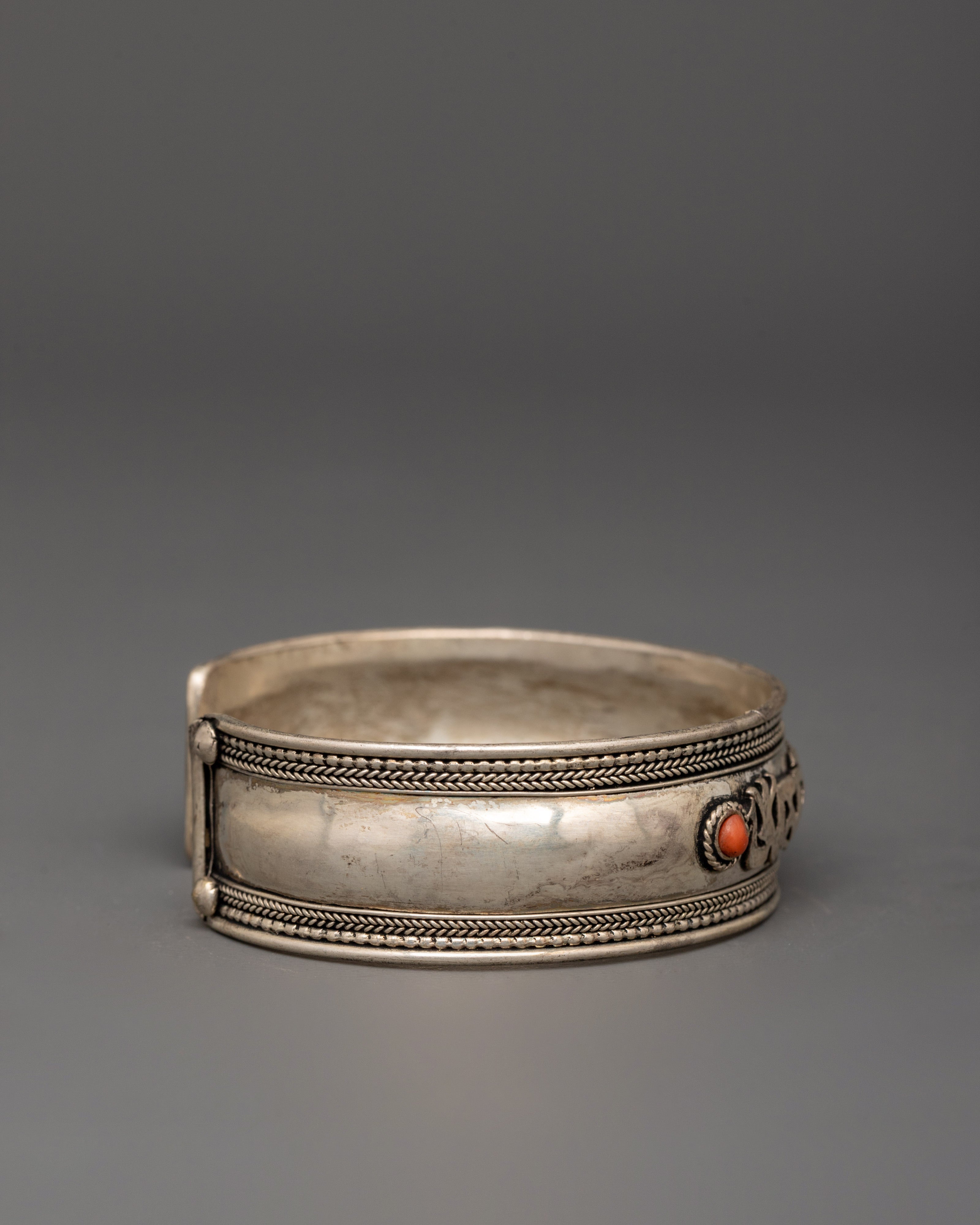 Handcrafted Bracelet Art | 92.5 Silver Bracelet with Coral Stones