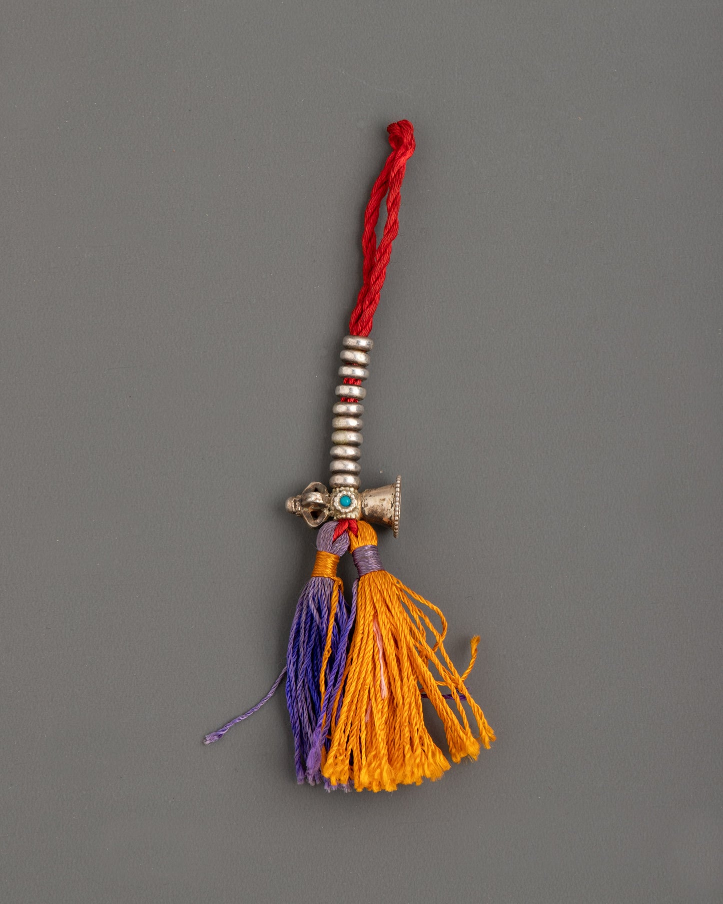 Silver Chupsel with Artificial Stones | 16cm Tibetan Mala Accessory