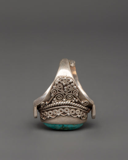 Silver Ring with Beautiful Artificial Stone | Traditional Crafts