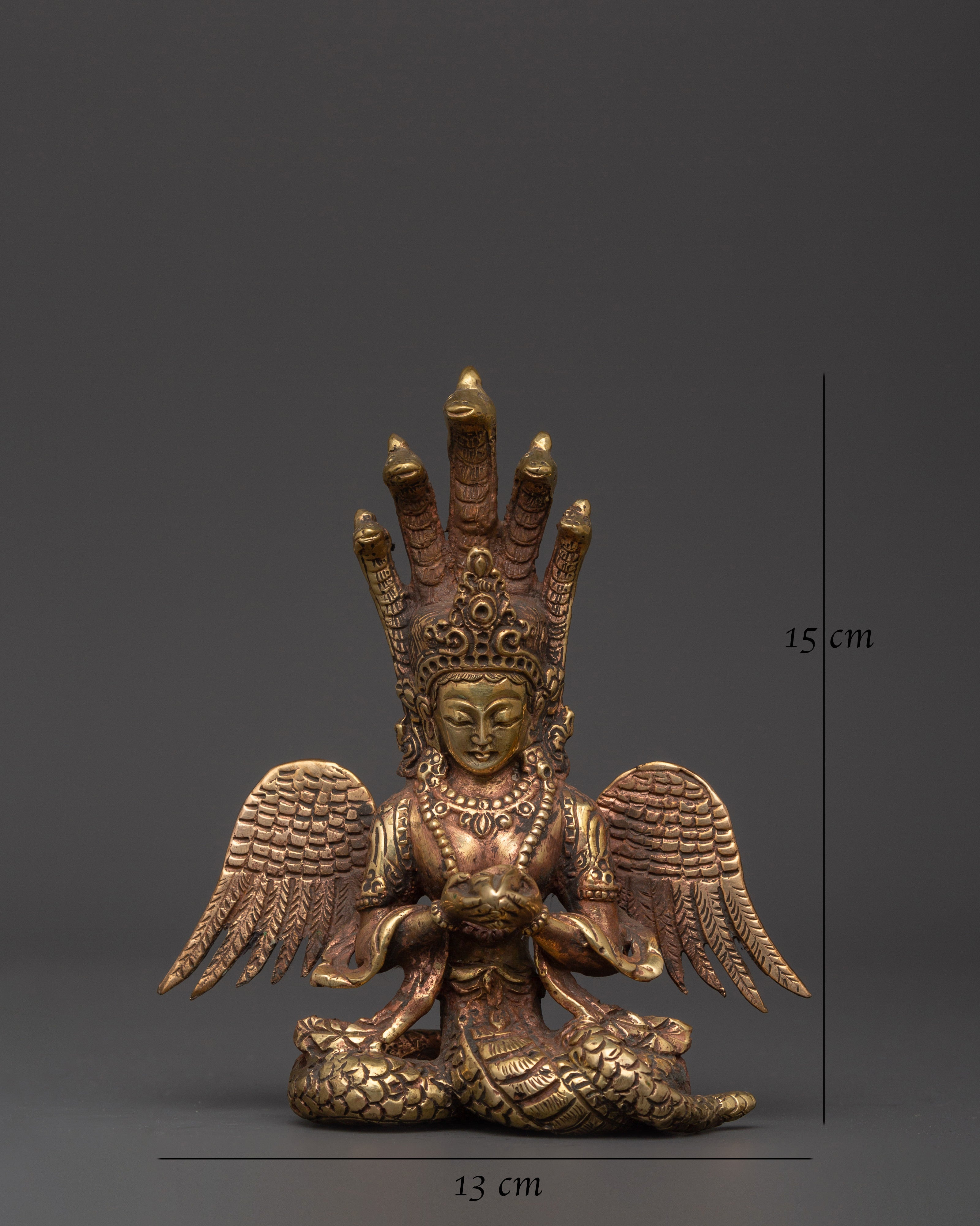 Naagkanya Copper Statue | Handcrafted Snake Goddess Sculpture