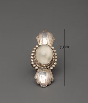 Sterling Silver Ring with Artificial Stone | Lightweight Jewelry