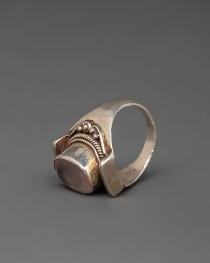 Elegant Sterling Silver Ring | Handcarved Craft