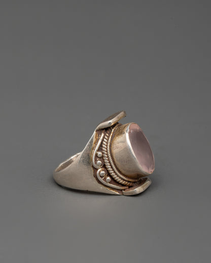 Elegant Sterling Silver Ring | Handcarved Craft