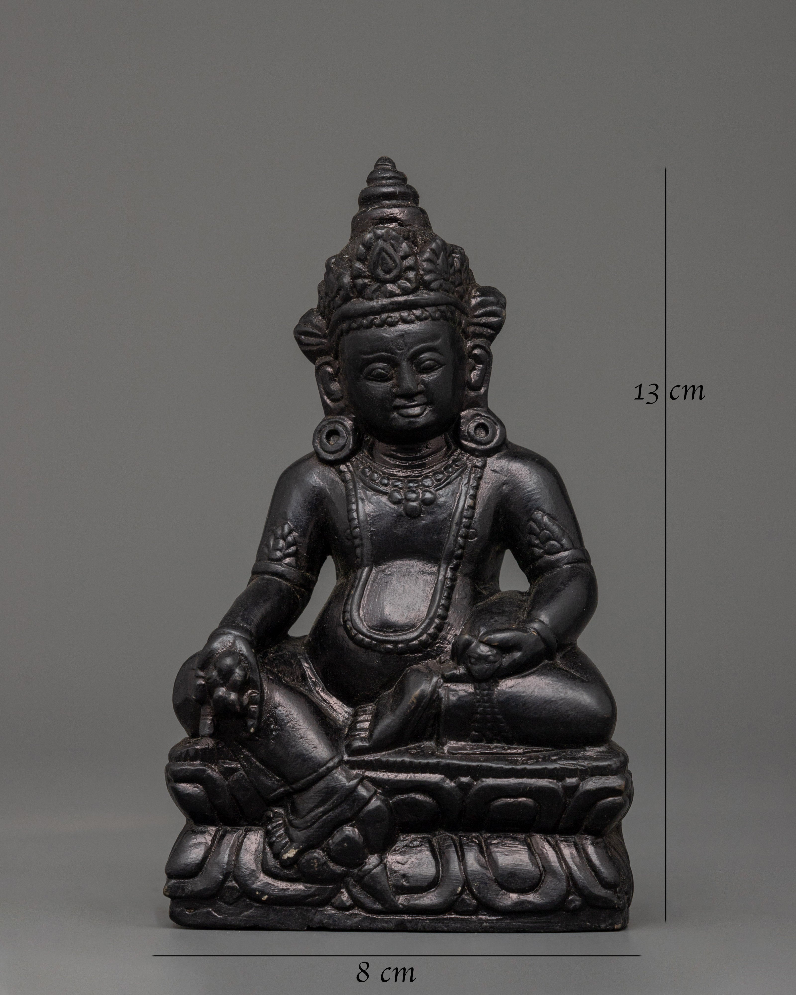 Dzambhala Oxidized Stone Statue | A Symbol of Wealth