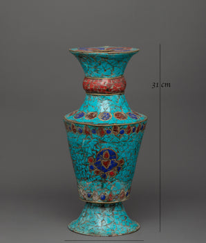 Turquoise Flower Vase | A Blend of Art