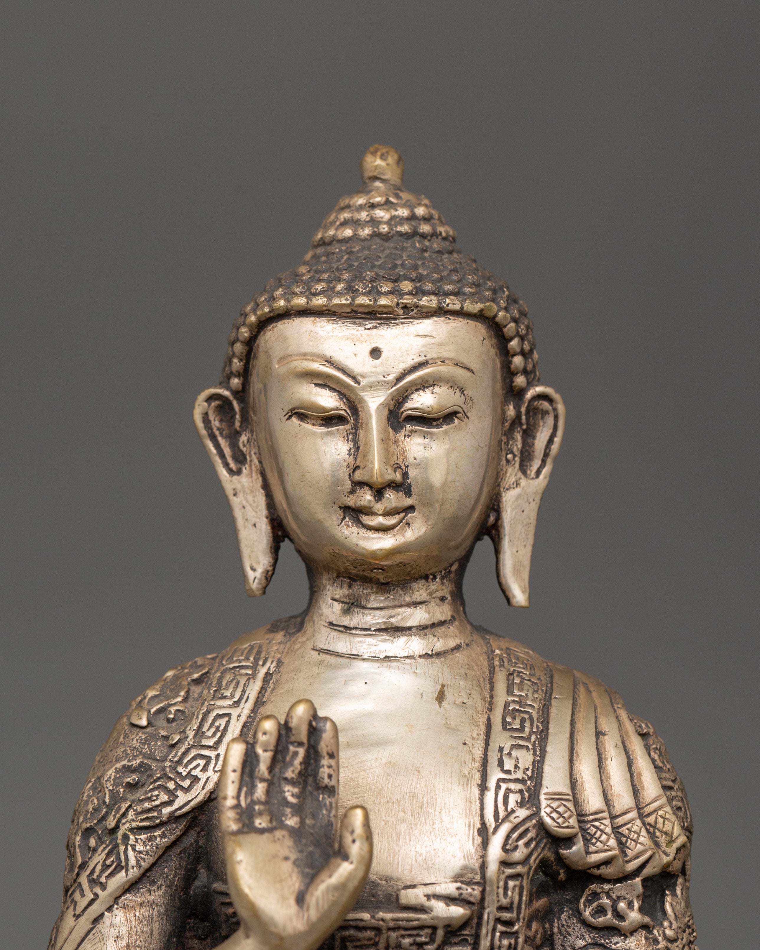 Antique Amoghasiddhi Statue | Brass Buddha of Fearless Victory