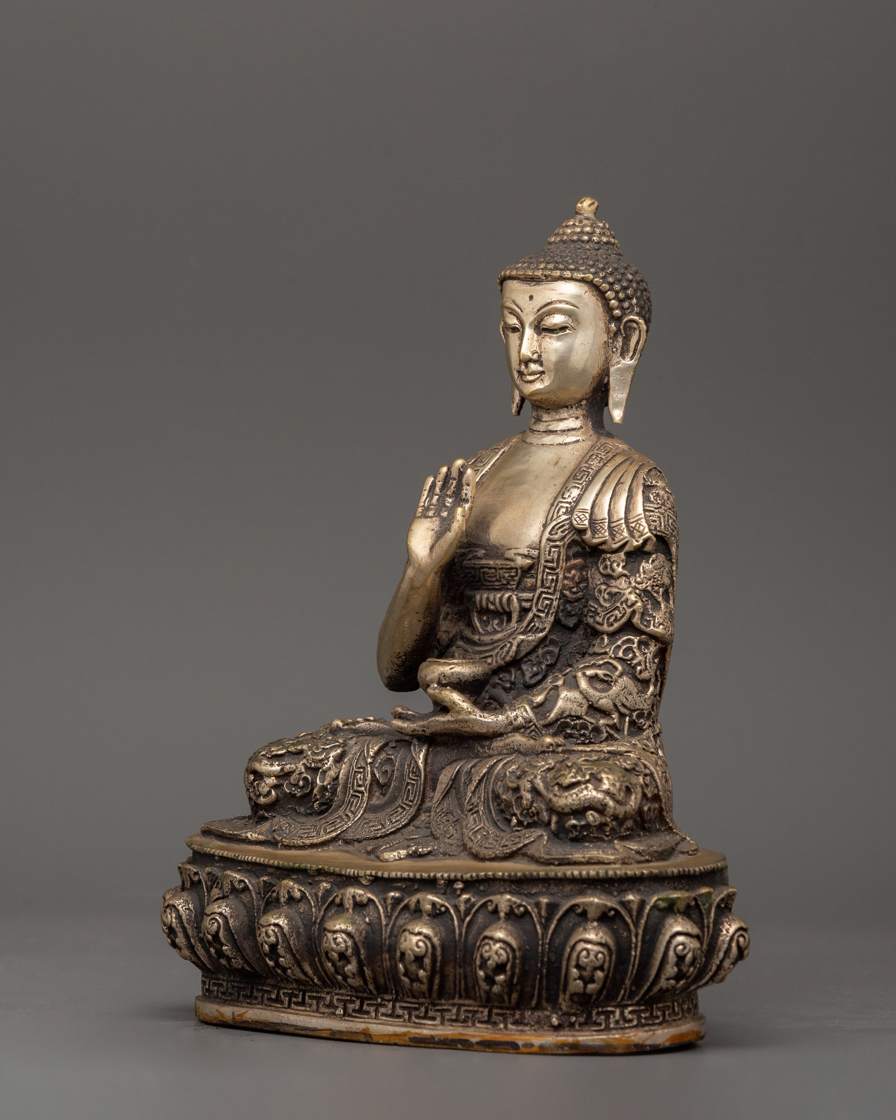 Antique Amoghasiddhi Statue | Brass Buddha of Fearless Victory