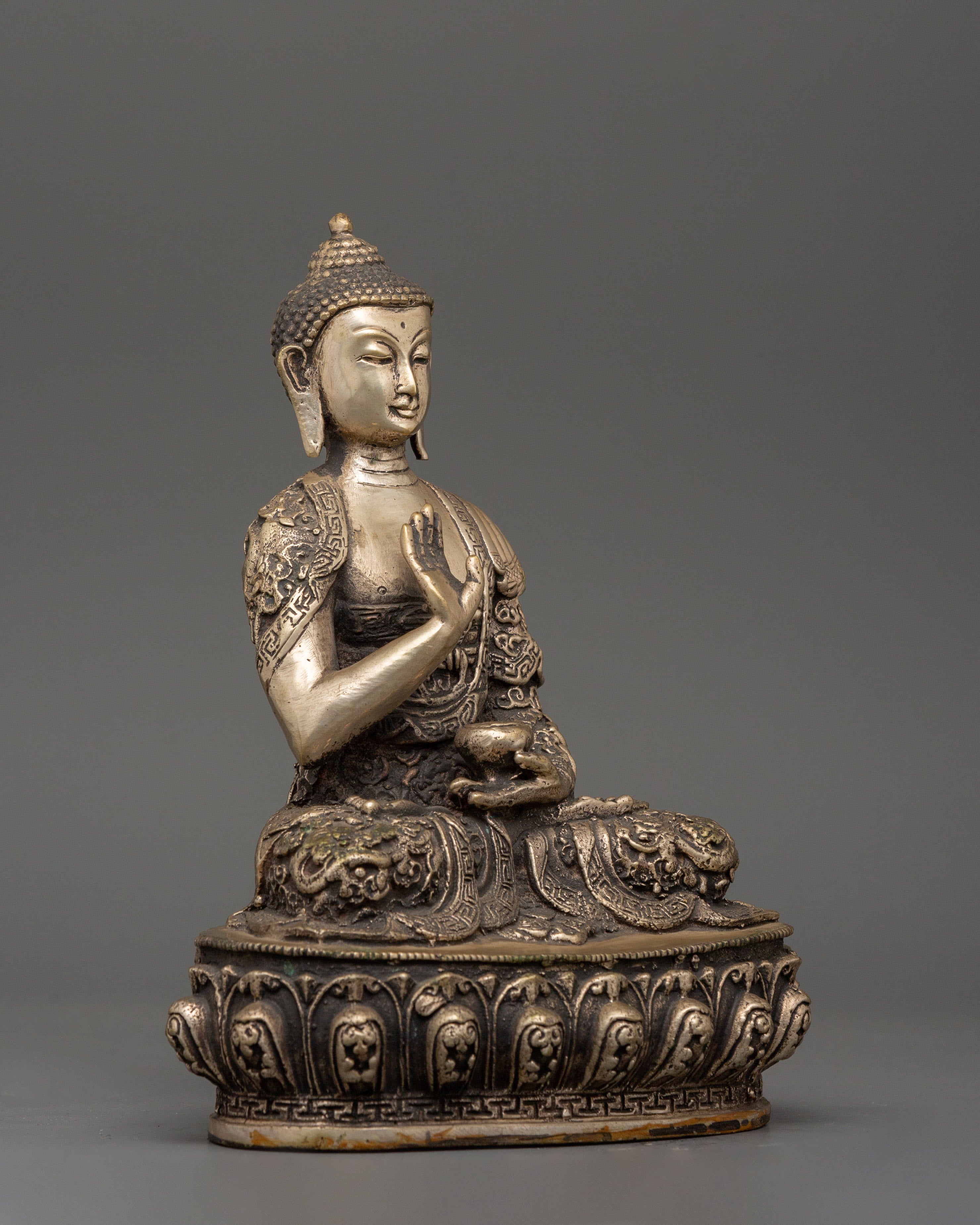 Antique Amoghasiddhi Statue | Brass Buddha of Fearless Victory