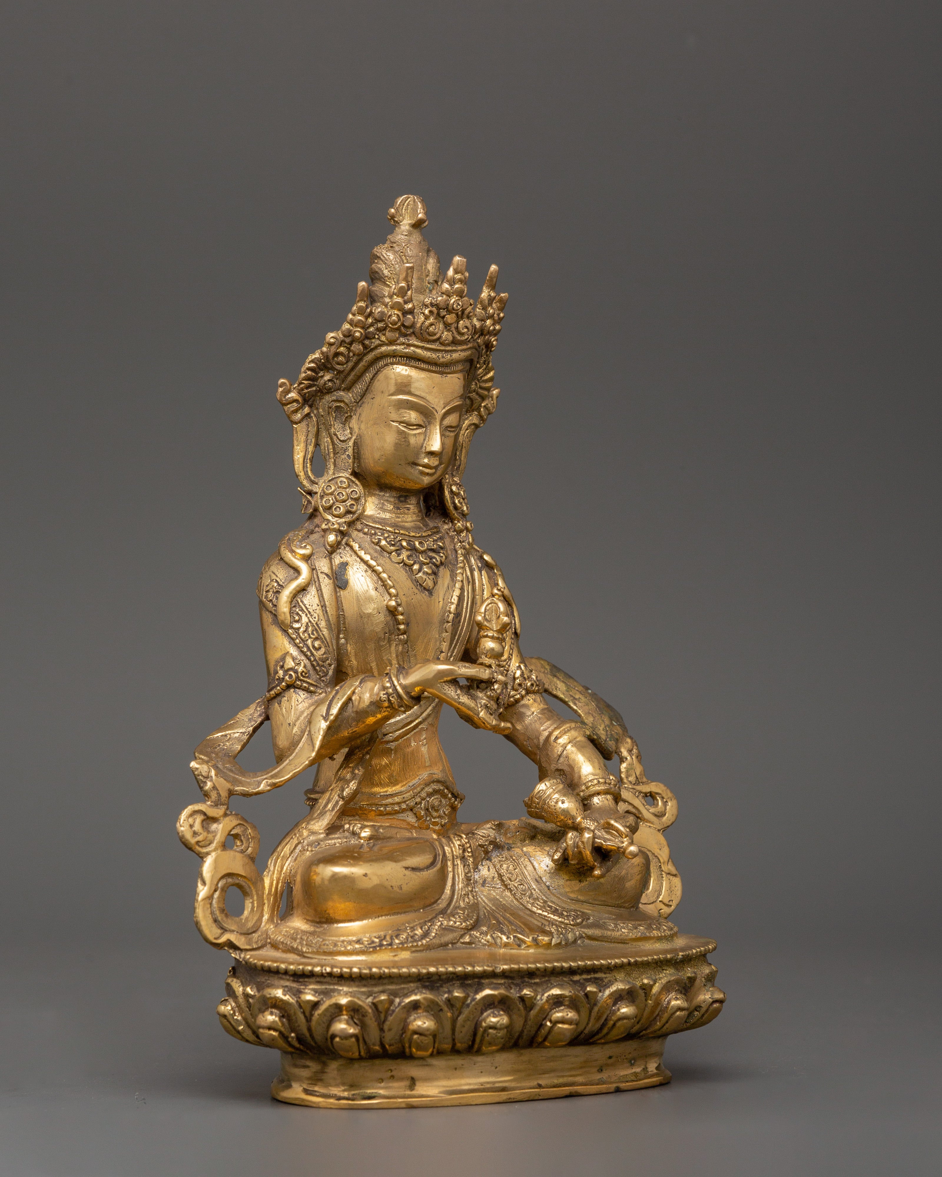 Brass Vajrasattva Sculpture | Handcrafted Buddhist Figurine