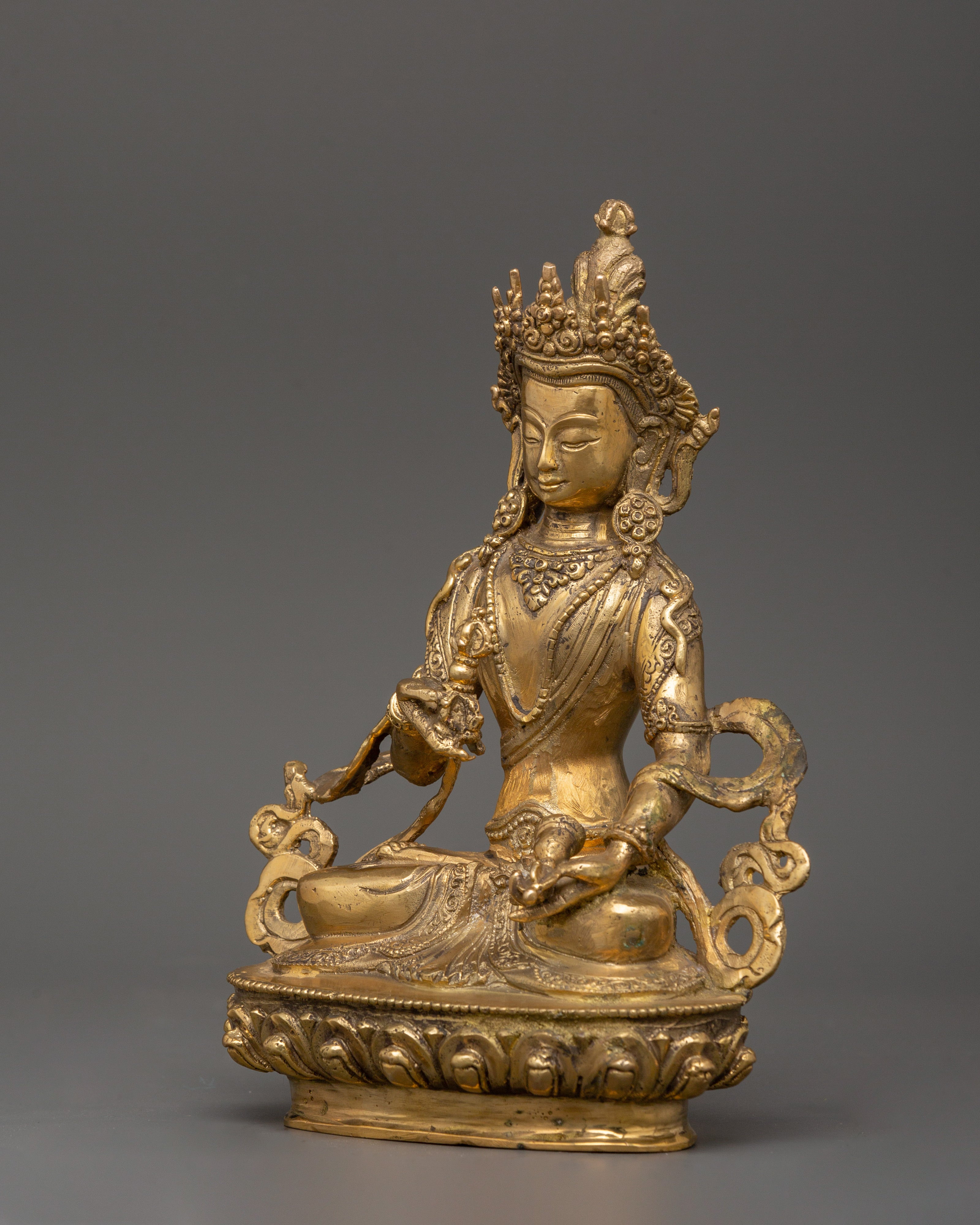 Brass Vajrasattva Sculpture | Handcrafted Buddhist Figurine