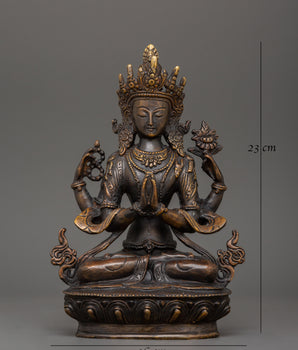 Chenresig Compassionate Buddha Statue | Tibetan Bodhisattva of Love & Healing