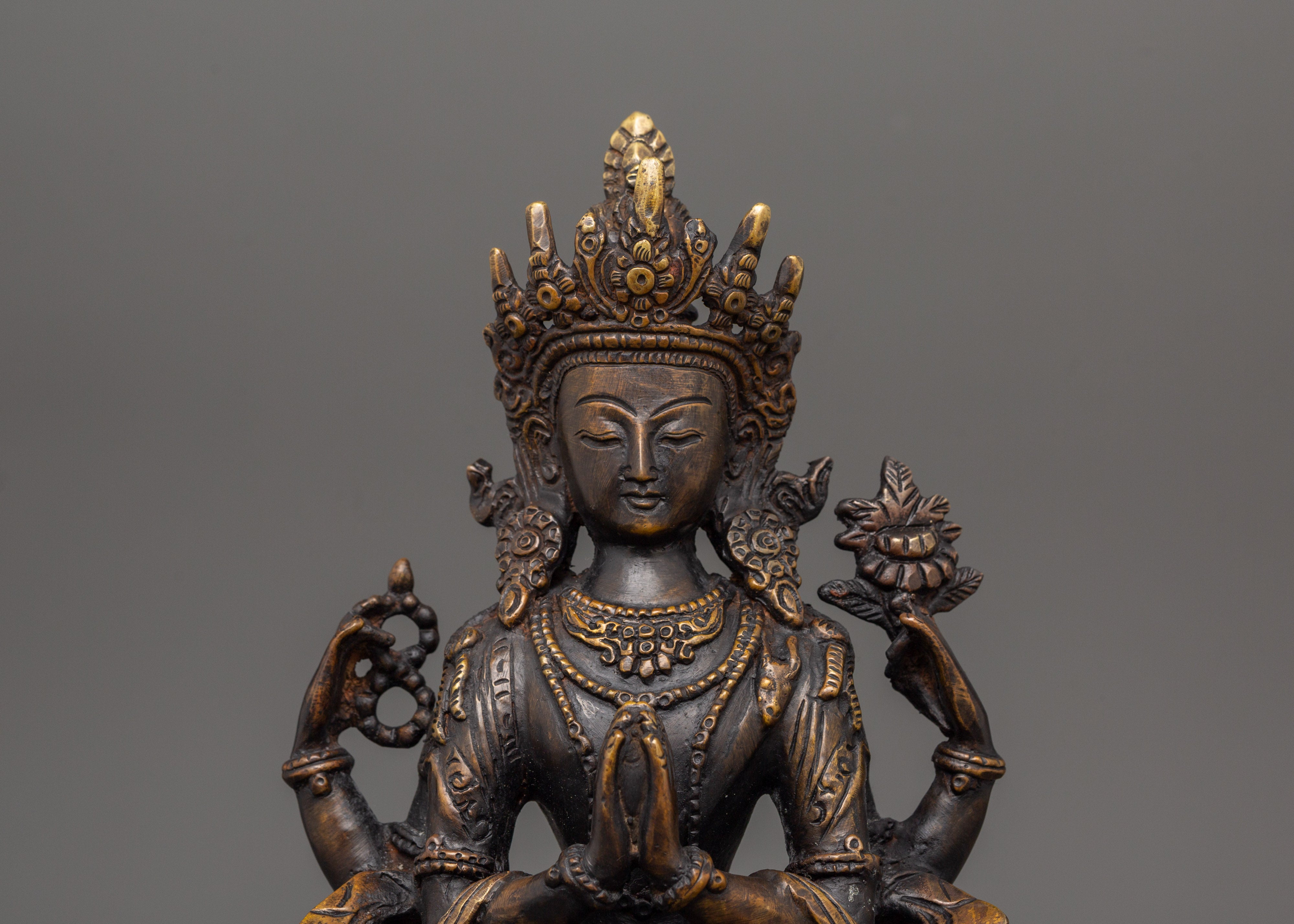 Chenresig Compassionate Buddha Statue | Tibetan Bodhisattva of Love & Healing