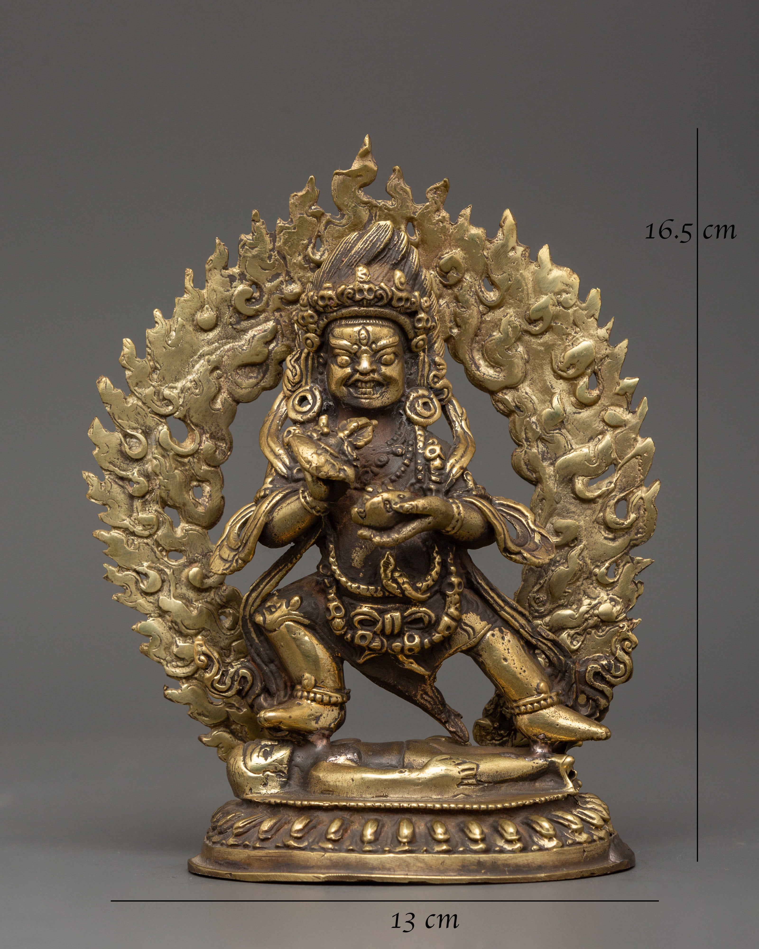 Handcrafted Brass Mahakala Bernagchen Statue | Buddhist Home Decor