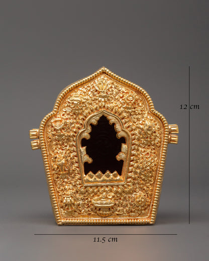 Gold Plated Buddhist Ghau Box | Tibetan Buddhist Item