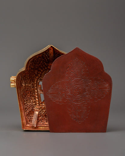 Gold Plated Buddhist Ghau Box | Tibetan Buddhist Item