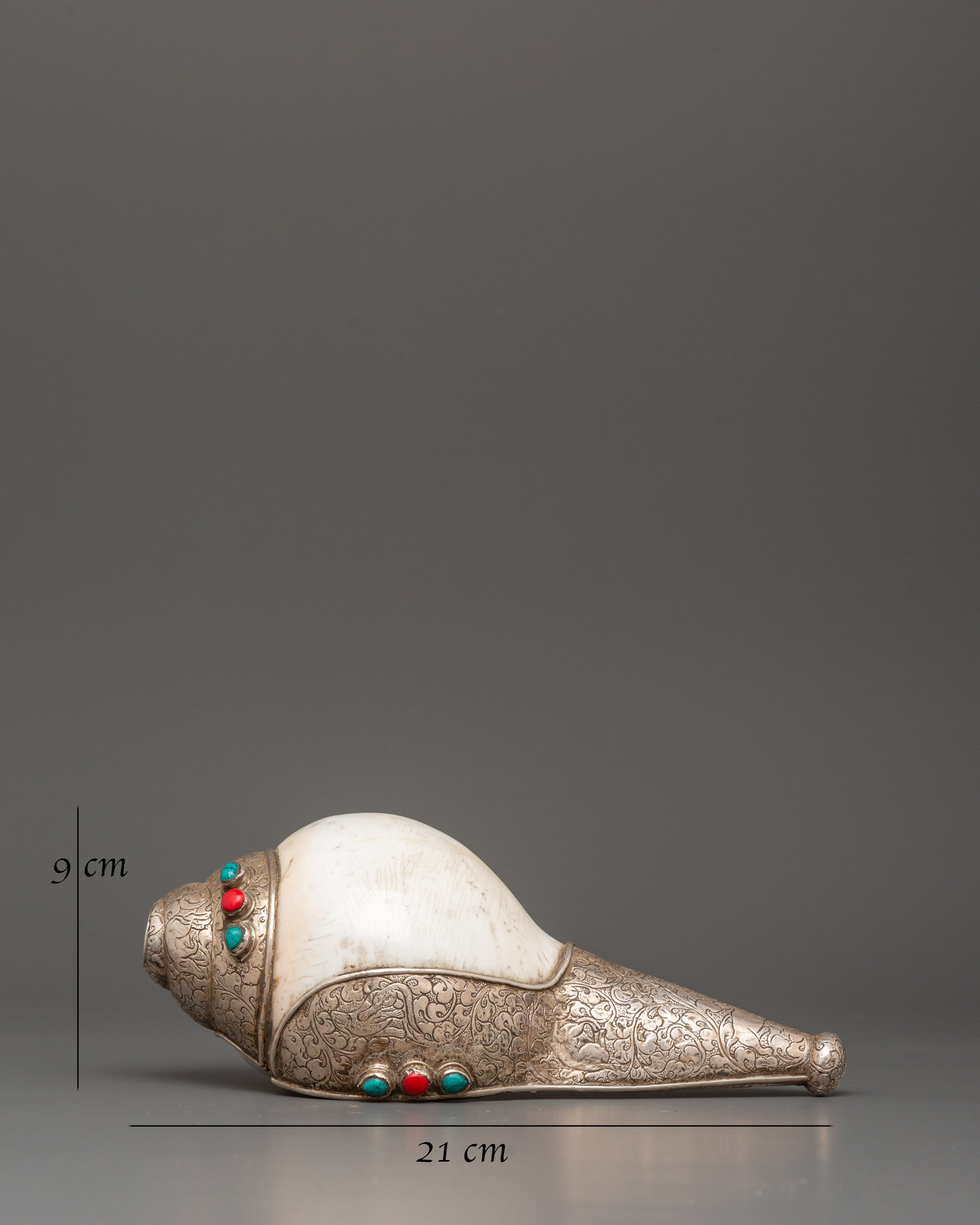 Tibetan Handmade Spiritual Conch Shell | Perfect for Meditation and Ritual Practices