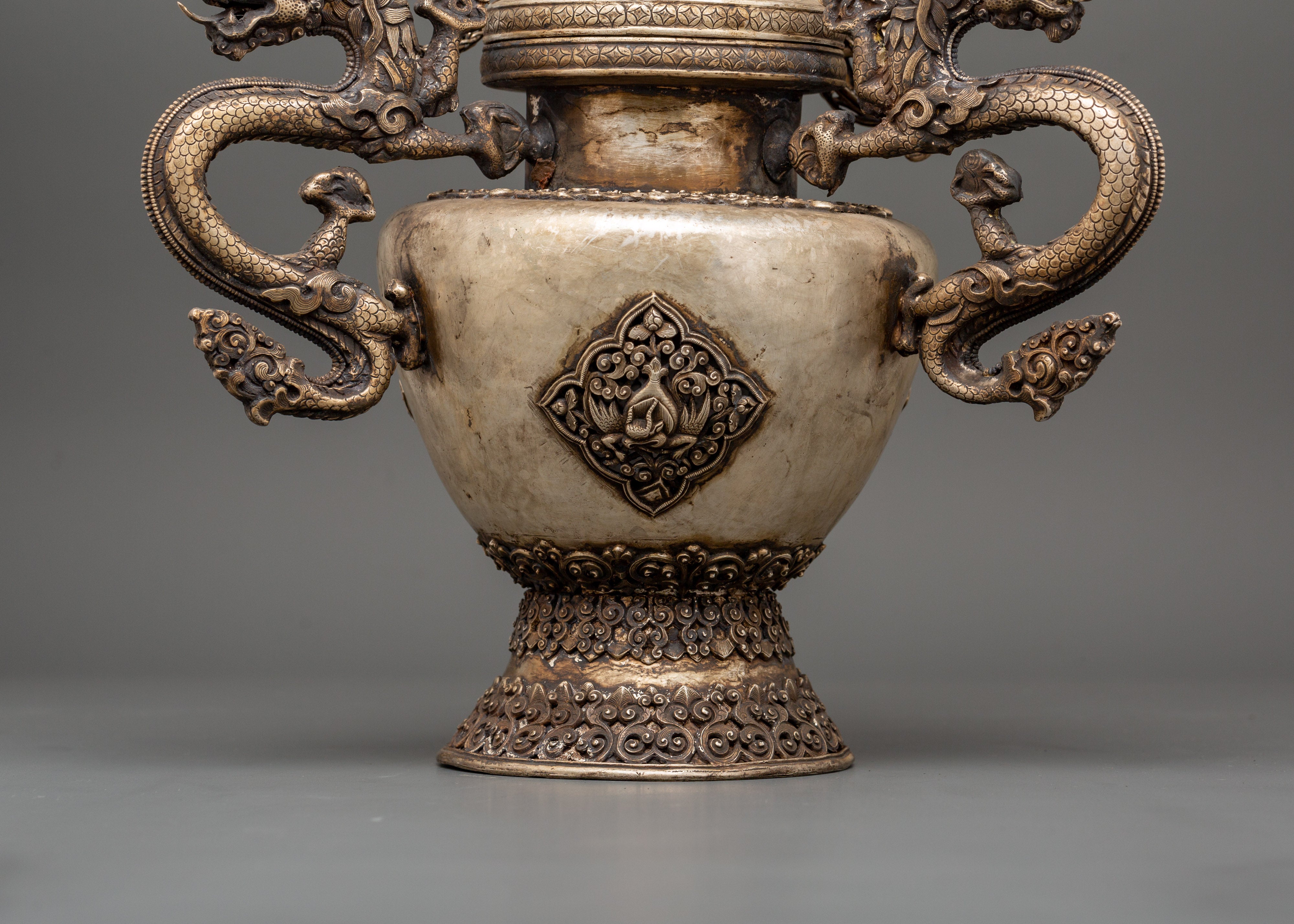 Hanging Ritual Item Tibetan Incense Burner | A Sacred Ritual Item in Pure Silver