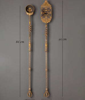 Traditional Tibetan Gangsa and Ganglu Set | Tools for Spiritual Ceremonies